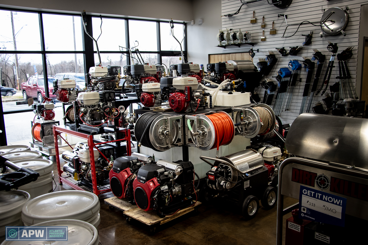 Our Showroom Feb 2024 Atlantic Pressure Washers Equipment sales, rentals & repairs